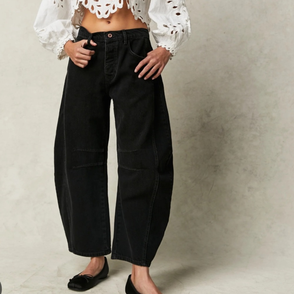 free people Mid Rise Barrel Jeans